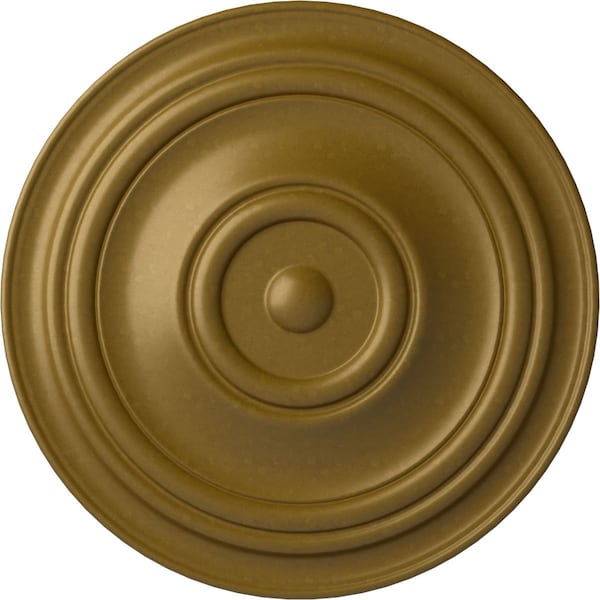 Ekena Millwork Traditional Ceiling Medallion (Fits Canopies up to 8 1/4"), Hand-Painted Gold, 31 1/2"OD x 2 1/2"P CM31TRGLS - main